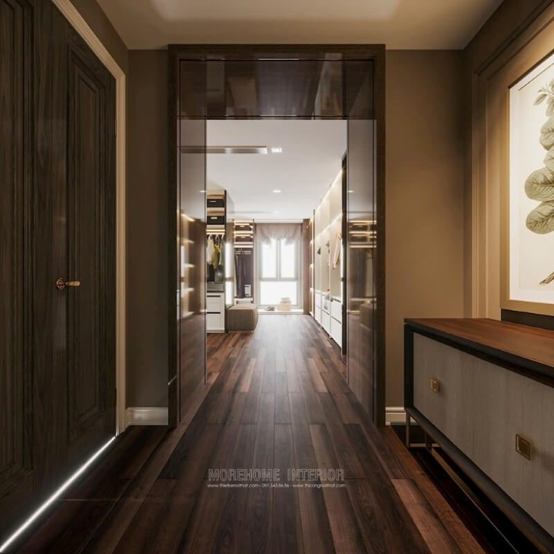 Mẫu sàn gỗ ốp cao cấp đẹp được sử dụng trong không gian nội thất của biệt thự cao cấp Vinhomes Imperia Hải Phòng.